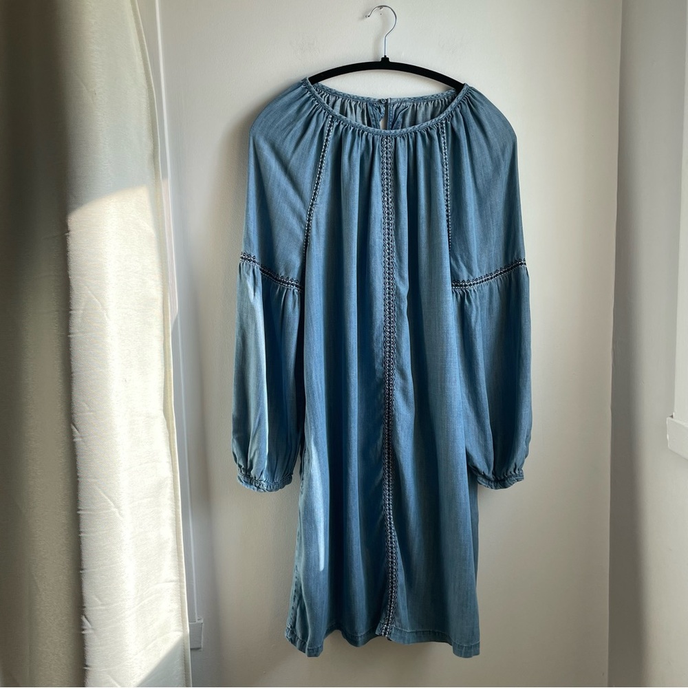 Boho Dress Long Sleeve Embroidered with pockets-size XL
